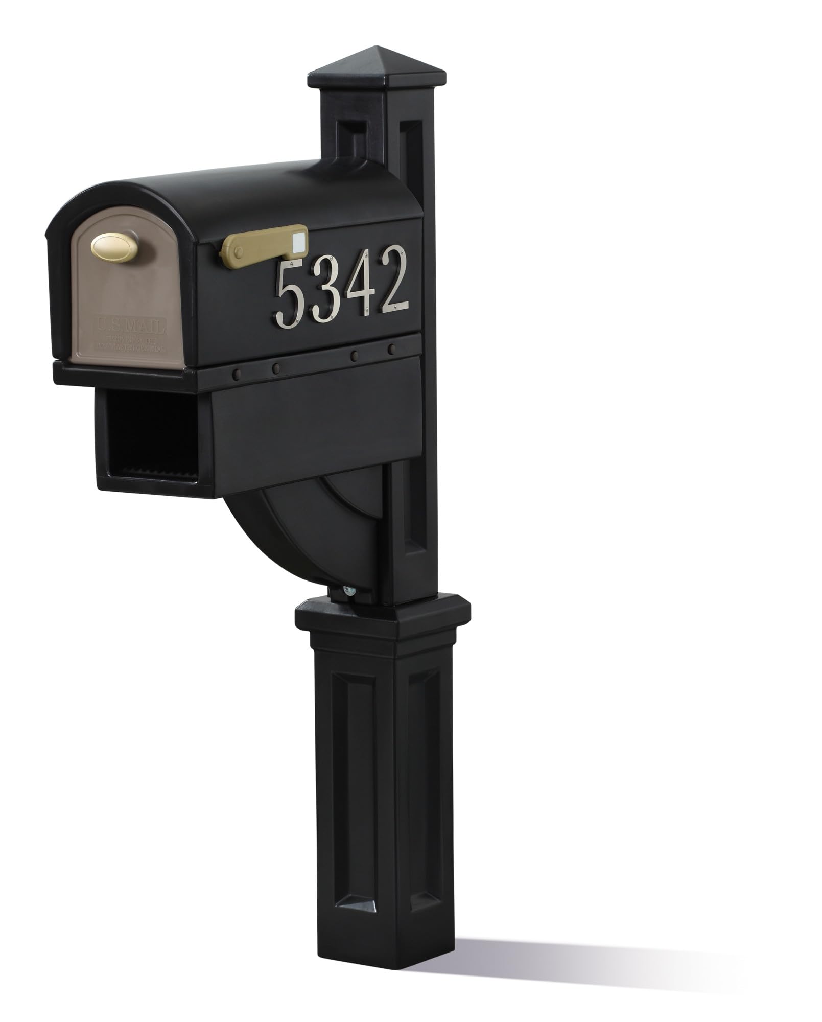 Photo 1 of ***MISSING DOOR*** Step2 Mailmaster Hudson Mailbox, Magnetic Door, Large Newspaper Holder, Heavy-Duty, Weather Resistant, Post Mounting Hardware Kit Included, Black