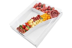 KAFUCIZE 12.5inch Fillable Paper Mache Number Letter Cardboard Cutouts Charcuterie Board Food Sweet Cupcake Tray Party Decorative Box (Number 7, White)