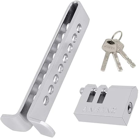 Amazon Partschoice 8穴 ブレーキペダルロック セキュリティ 自動車 ステンレススチール クラッチロック 盗難防止デバイス 車 用ロック 車 バイク