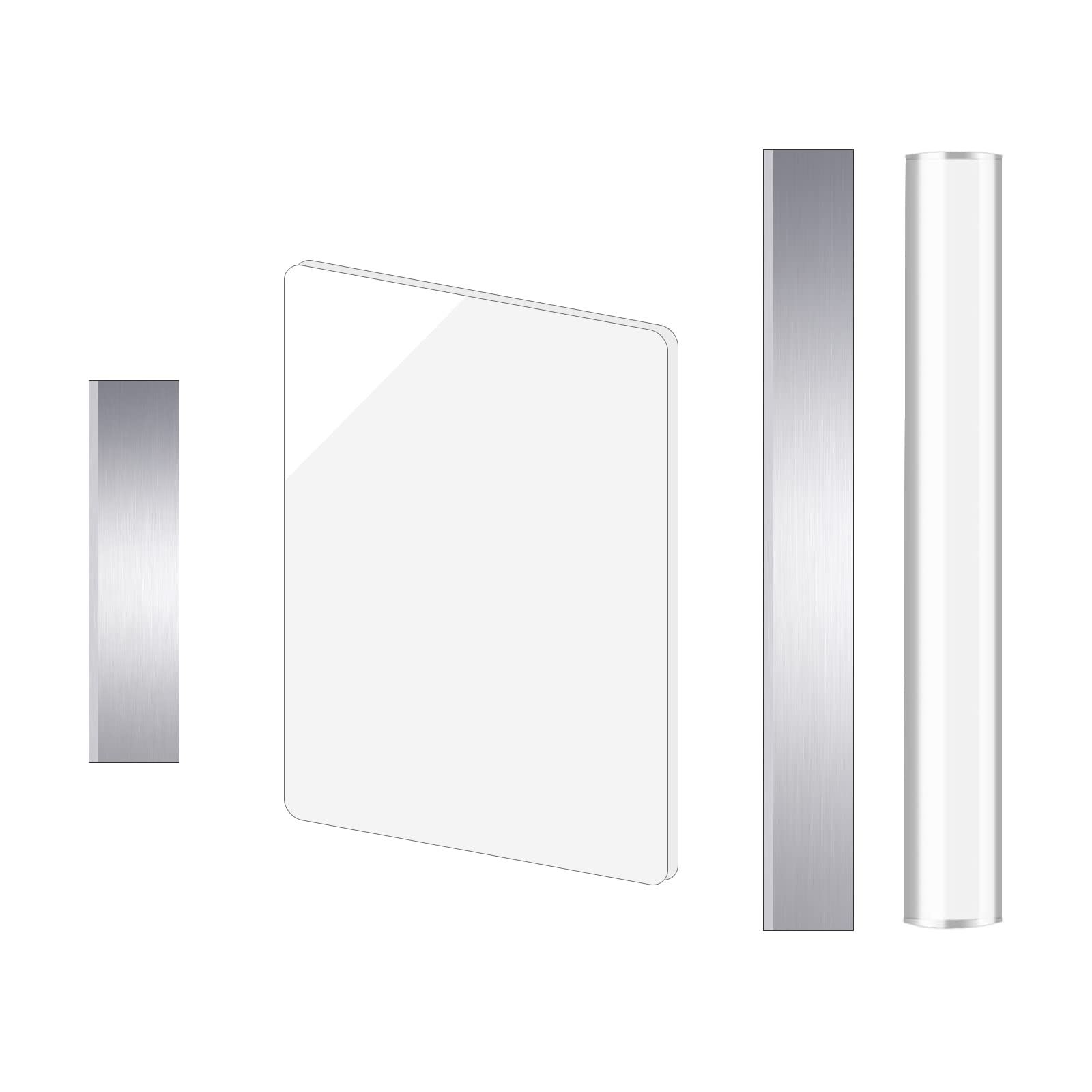 Clay Tools Set- Flexible Steel Clay Cutters Blade, Acrylic Hollow Clay Roller and Clear Acrylic Sheet Backing Board for Polymer Shaping Modelling Sculpting DIY Craft (4PCS)