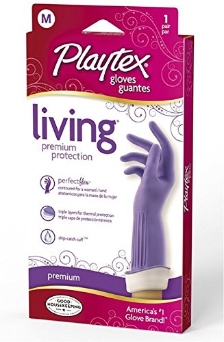 Playtex Living Drip-Catch Cuff Gloves, Medium 1 Pair (Pack of 6)
