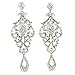 LARGE PAGEANT CRYSTAL RHINESTONE CHANDELIER DANGLE EARRINGS PROM E2090AB AB WHITE
