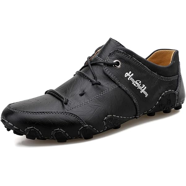 Fashion Men Lace-up Leather Casual Shoes Trend Shoe Cool Loafers Flats