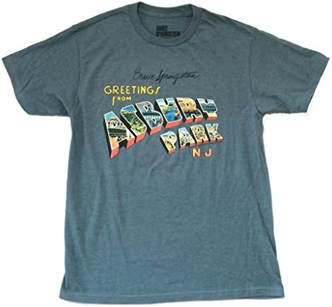 Bruce Springsteen Greetings Asbury Park Blue T Shirt Soft Album Art