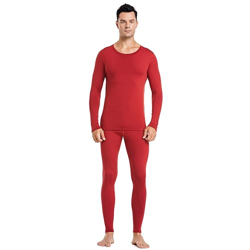 PISIQI Thermal Underwear Men Ultra-Soft Long Johns Set with Fleece