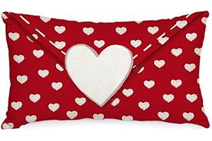 AACORS Valentines Day Lumbar Pillow Cover 12X20 Heart Decorations Farmhouse Home Decorative Cushion Case Decor for Sofa Couch AA083-12