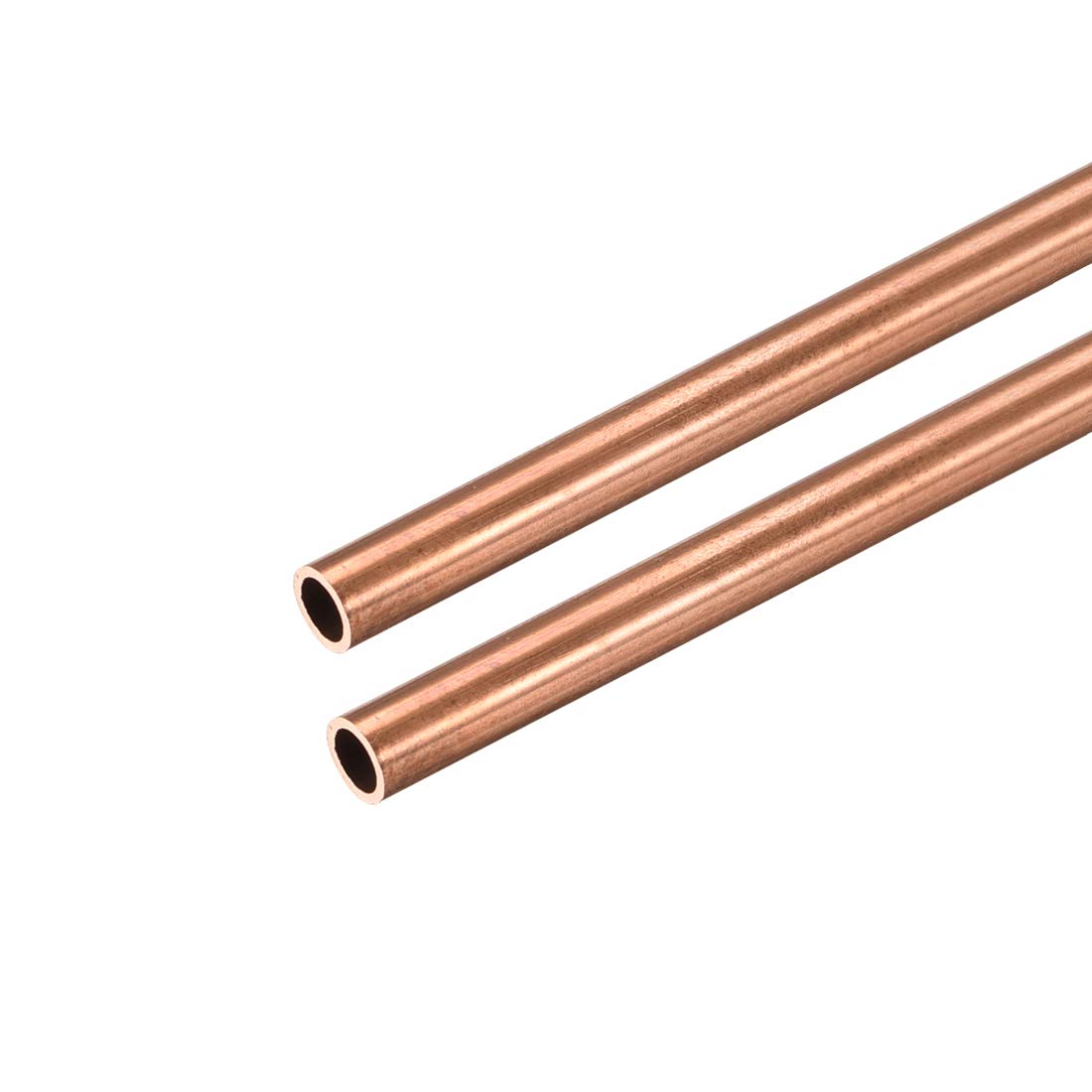 sourcing map Copper Round Tube, 4mm OD 0.5mm Wall Thickness 300mm Long Straight Pipe Tubing 2 Pcs