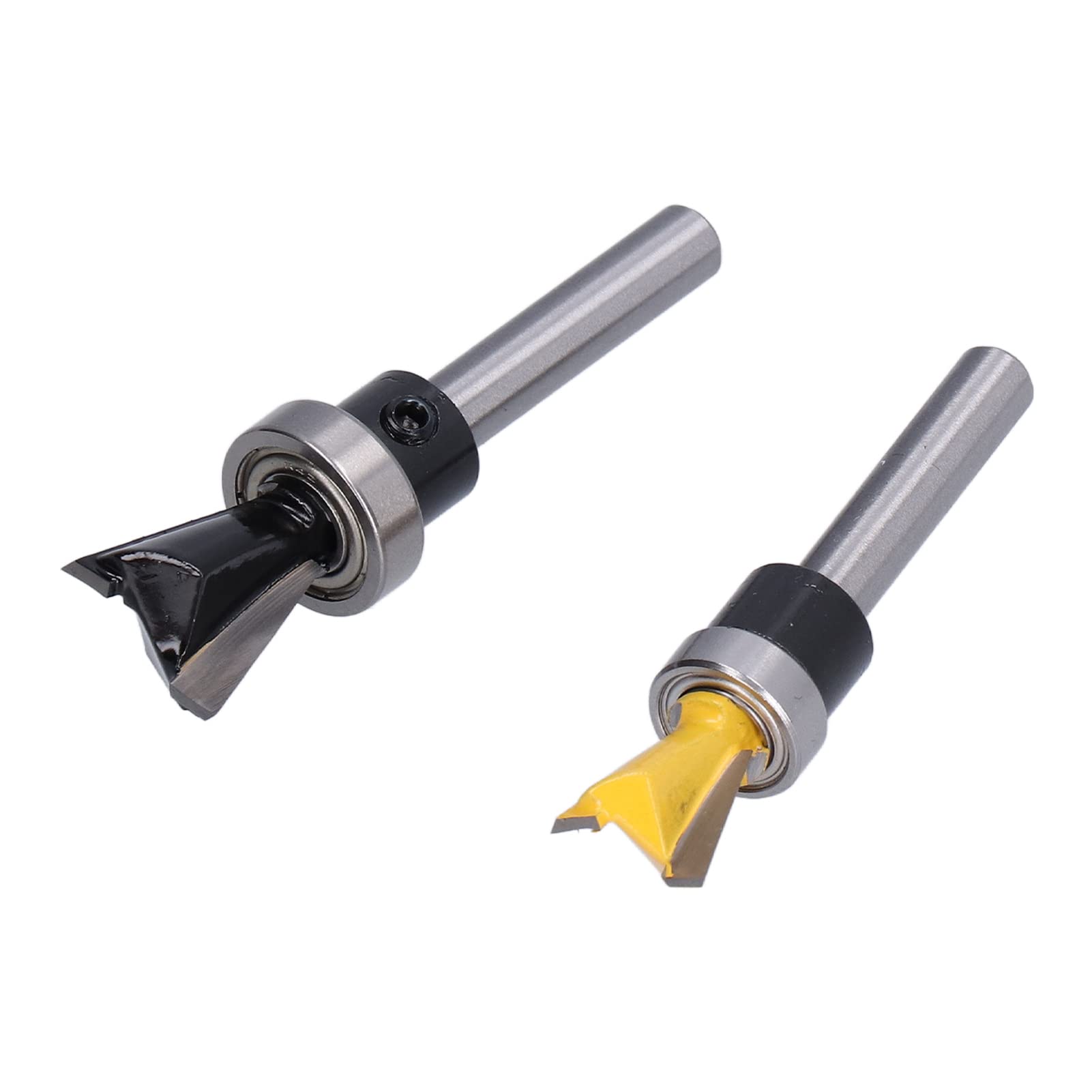 Pattern Router Bits, Dovetail Bit Milling Carbide Cutting 2Pcs/Set with Bearing for Plywood for Furniture Building for Cabinet Making