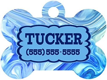 Personalized Pet ID Tag-Marble Pattern | Custom Pet ID Tag | Dog Collar Name Tag | Double Sided Pet ID
