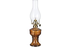 DNRVK Oil Lamps for Indoor Use, 13" Classic Kerosene Lamp Home Decor Lighting Chamber Oil Lamp Vintage Glass Oil Lantern Hurricane Lamps for Tabletop Decor and Emergency Lighting