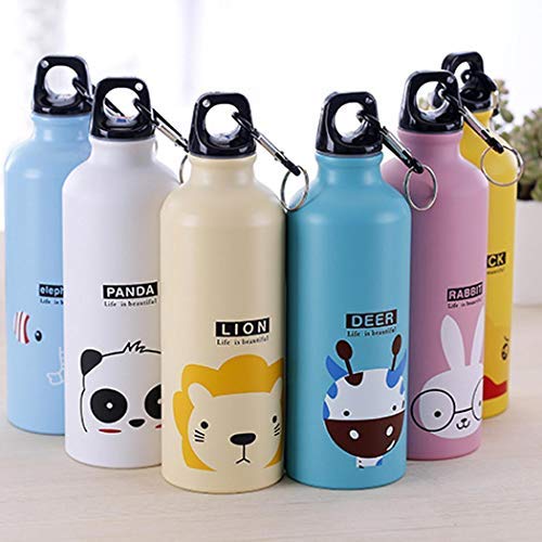 Lazinem 500mL Cartoon Animal Pattern Aluminum Alloy Thermos Cup Water Bottle Travel Insulated Tumblers