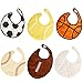 GOGO Baby Boy Sports Ball Bibs, Cute Ball Bib, 1 Pc, Adjustable Closure, 3 Layers Water Resistant Bib, Soccer, Basketball-Soccer