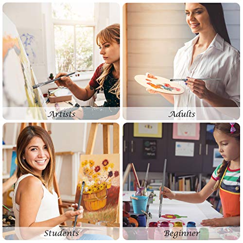 Art Paint Brushes Set 15 Sizes Painting Brush Kit Professional for Acrylic Watercolor Oil Gouache and Canvas Painting 16PCS with Pop-up Carrying case for Kids, Adults, Artists