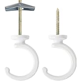 Ceiling Hooks for Hanging Plants - 2 Pack Heavy-Duty Metal Swag Hooks | Metal Hooks Hold Hanging Plants and Lights from Ceilings or Walls Indoors or Outdoors; Mounting Hardware Is Included.