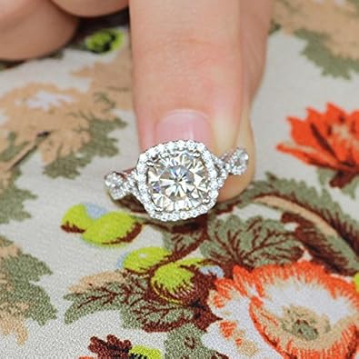 Gowe 3 Carat Ct Cushion Cut Engagement Lab Grown Moissanite