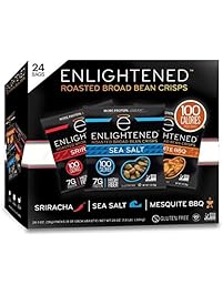 Enlightened Plant Protein Gluten Free Roasted Broad (Fava) Bean Snack, Variety Pack, 1.0 oz, 24 Count