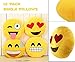 Liberty Imports 12 Pack - Large Emoji Plush Pillows, 13 Inches (32 cm) Jumbo Stuffed Cushion Pillows Bulk Bundle Set (1 Dozen)