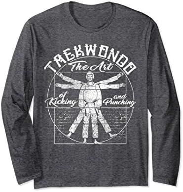 Unisex Taekwondo Vitruvian Shirt Long Sleeve Taekwondo T-Shirt Medium Dark Heather