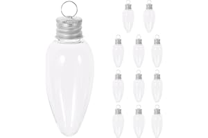 Levemolo 12 Pack Bulb Shape Candy Bottles 3.74X3.26X1.37In Fillable Plastic Containers for Party Favors Christmas Wedding Bir