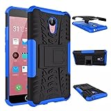 Meizu M2 Note Case, Moonmini Tire Stripe Hybrid Combo High Impact Rugged Shockproof Case Cover Defender with Kickstand for Meizu M2 Note - Blue