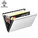 Hard Credit Card Case, MaxGear RFID Credit Card Holder for Women Stainless Steel Credit Card Case Holder with RFID Blocking Credit Card Protector Silver
