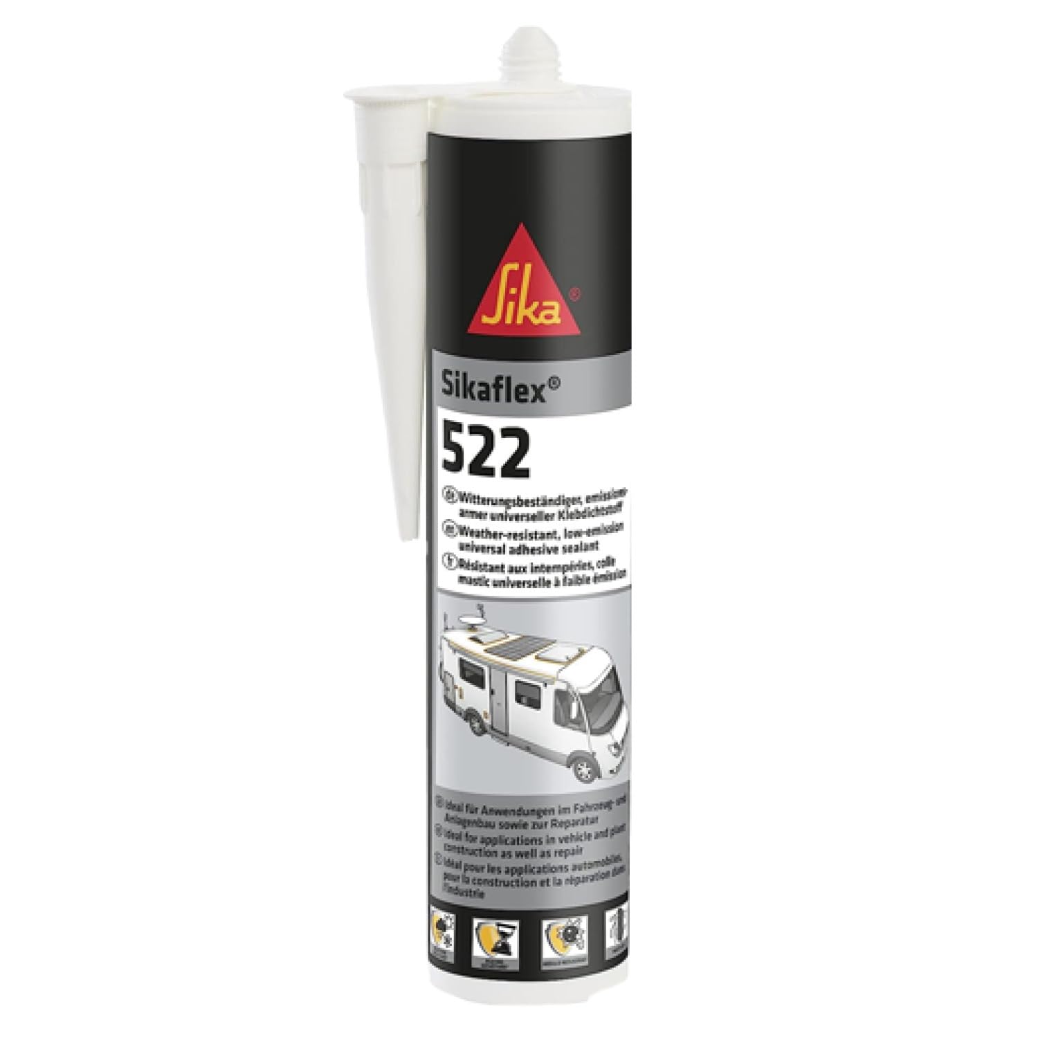 Sika Sikaflex -522 Caravan and Motorhome Adhesive Sealant – Moisture Curing – Weather and Mould Resistant – White – 300ml