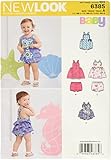 NEW LOOK 6385 Babies' Dress, Romper and Panties Sewing Kit, Size A (NB-S-M-L)