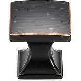 KOOFIZO 10 Pack Small Oil Rubbed Bronze Cabinet Knobs Rubbed Bronze Drawer Knobs K09 Square Single Hole Cabinet Pulls for Cab