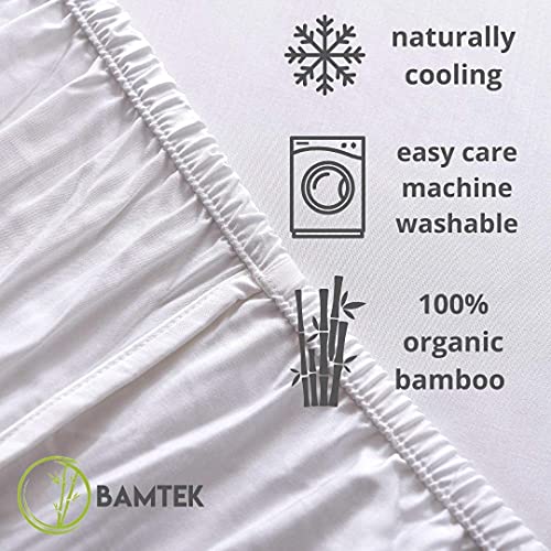 100 Organic Bamboo Sheets Queen Size with Deep Pockets. Cooling Sheets for Hot Sleepers, Super