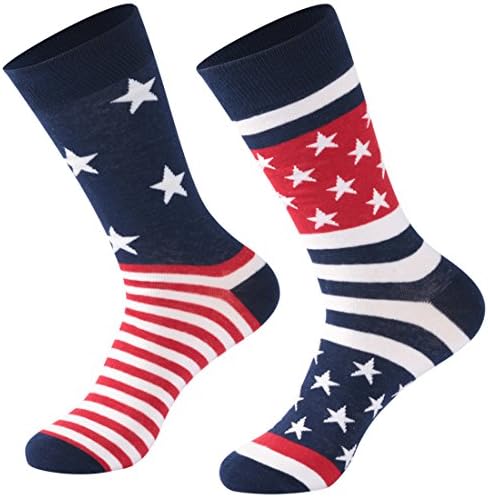 Calbom Men's Fun Dress Socks - Colorful Funky Socks for Men - Cotton Fashion Patterned Socks