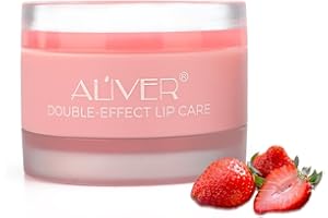 SEFUDUN Double Effect Lip Sleeping Mask, Lip Mask Lip Scrub Lip Repair Treatment for Dry, Cracked Lips, Sleeping Lip Balm, Lip Primer, Lip Moisturizer for Lip Care (Peach)