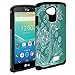LG Transpyre Case / LG Tribute Case, Customerfirst - Design Premium Heavy Duty Defender Dual Layer Protector Hybrid Phone Cover Case LG Tribute / Transpyre / Optimus F60 (Teal Lotus)