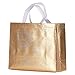 Gesodant Glossy Bling Reusable Grocery Bag Tote Bag With Handle,Non-woven Fashionable Present Bag Gift Bag,Goodies Bag Shopping Bag,Promotional Bag,Totes,Bulk Bags Set Of 12 - Gold