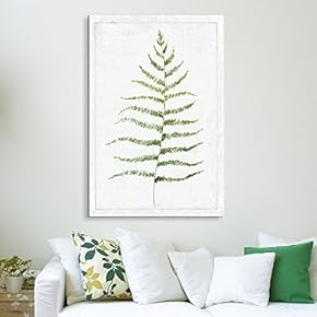 Canvas Wall Art - Hand Drawn Green Slim Tree Leaf Series 6 Artwork - Giclee Print Gallery Wrap Modern Home Art Ready to Hang - 12x18 inches