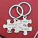 bobauna Miscarriage gift Puzzle Keychain Set Of 2 Baby Memorial Jewelry For Infant Loss (mommy/daddy angel)