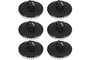 HAWILLOSCH 6Pcs Black Scalp Massager Shampoo Brush Set, Soft Silicone Hair Scalp Scrub Brush for Dandruff