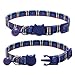 Breakaway Cat Collars with Bell, Safety Buckle Plaid Patterns Mixed Colors, Adjustable Kitten Collars from 7.8-11.8 Inch, 6 Pack