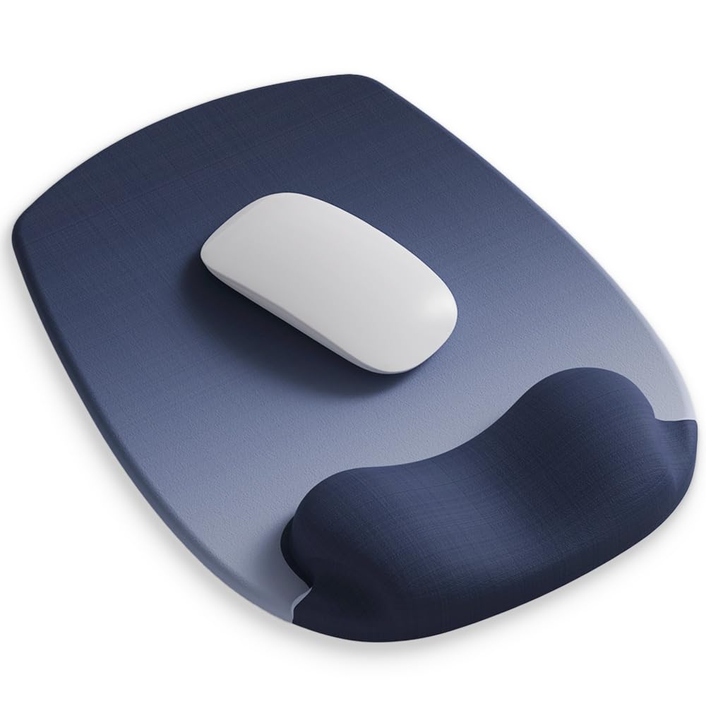 Photo 1 of ErgoFlow Gel Wrist Rest Mouse Pad - Ergonomic Cushion for Desk, Cute Aesthetic Computer Decor for Women; Small Mousepad Mat&Laptop Pads - Office Home Support&Ergo Accessories Supplies(05Midnight Wave)