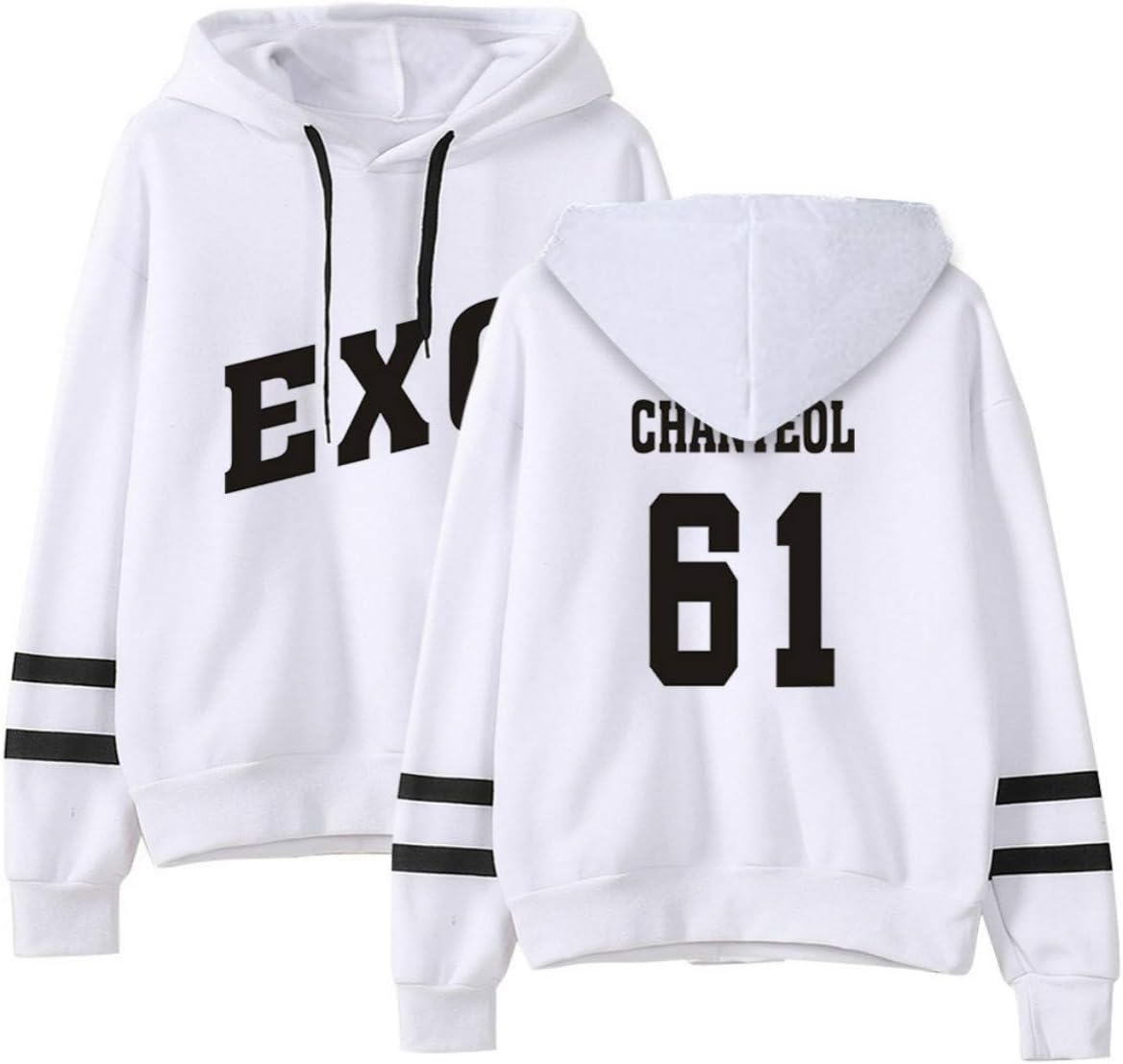 Kpop EXO Printed Hoodies Long Sleeved Sweatshirt Jumper Sweater Baekhyun Sehun Chanyeol Kai Chen DO Lay