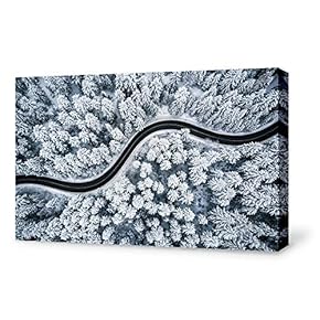 Canvas Wall Art Corss Land View from Sky Painting Artwork for Home Prints Framed - 12x18 inches