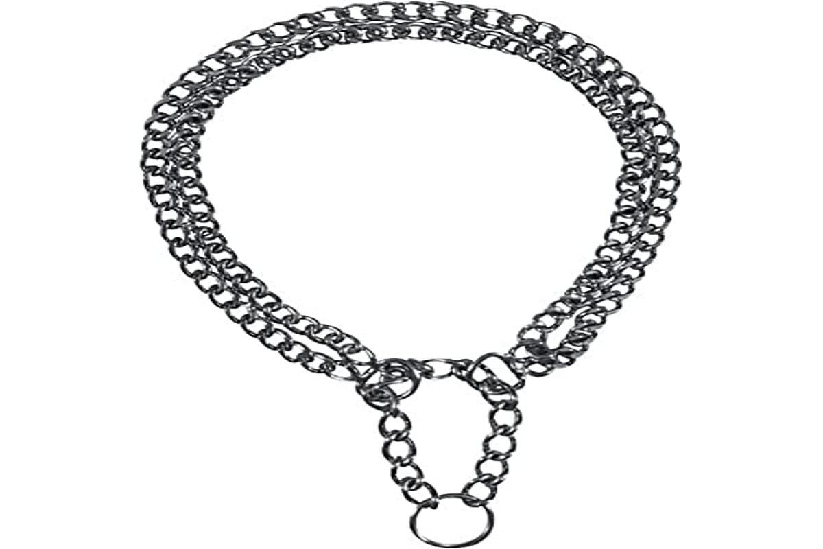 TRIXIE pull-stop chain collar size S-M: neck circumference 13,75 inches /0.8 inches – durable chain dog collar for small to medium-sized dogs, chrome-plated, easy to Clean, 2241 — image 1