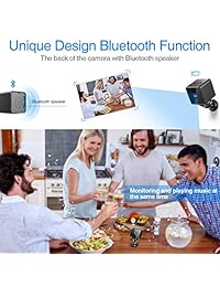 Cámara wifi para mini espías con wifi de Bluetooth, cámara de niñera casera encubierta portátil ZZCP HD 1080P portátil con detección de movimiento, visión nocturna y altavoz Bluetooth, cámara de seguridad para interiores y exteriores con transmisión en vi