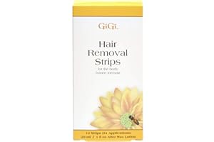 GiGi Hair Removal Wax Strips for Body - Pre-Waxed with GiGi All-Purpose Honee Formula, Waxing Kit For Women, 12 Strips + After Wax Lotion