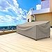 Budge English Garden Outdoor Patio Loveseat Cover, Extra Large (Tan Tweed)