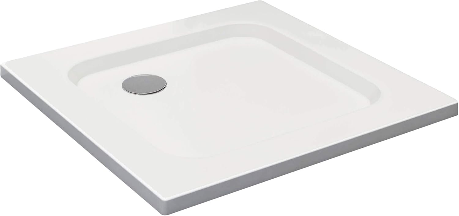 VILSTEIN Duschwanne 70 x 70 x 5 cm, sehr Flach, Duschtasse mit Gefälle