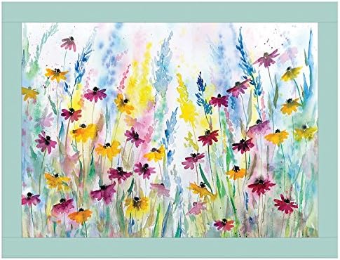 I Style Daisy Field Faux Leather Lap Tray, Plastic, Multi-Colour