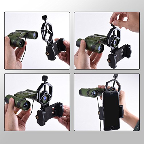 Universal Cell Phone Adapter Mount - Goodes SmartPhone Telescope Adapter Compatible with Binocular Monocular Spotting Scope Telescope Microscope for iPhone Samsung Galaxy &More