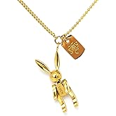 Aimétte Monette Cute Heart Necklace 18K Gold Plated Necklaces for Women Trendy Clover/Rabbit/Daisy/Love/Bow Charm Necklace Dainty Women's Jewelry Gift Valentines Day Gifts