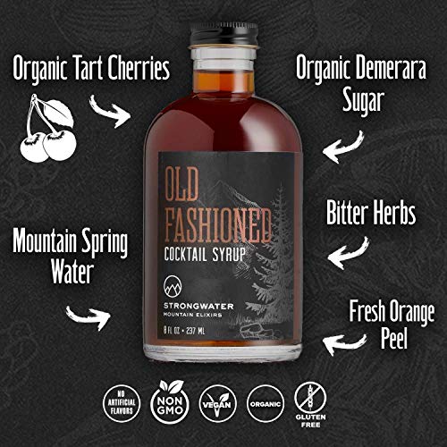 Strongwater-Old-Fashioned-Syrup-Makes-32-Cocktails-Non-Alcoholic-Craft-Cocktail-Mixer-Handcrafted-Old-Fashioned-Mix-with-Bitters-Organic-Demerara-Sugar-Just-Add-Bourbon-or-Whiskey