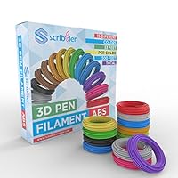 Scribbler 3D Pen ABS Filament Refills for 3D Drawing Pen | Premium Quality, Durable ABS Glowing Material| 500 Linear Feet for Endless Doodles| 15 Different Colors